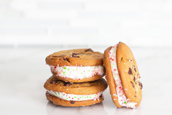 Candy Cane Ice Cream Sandwich