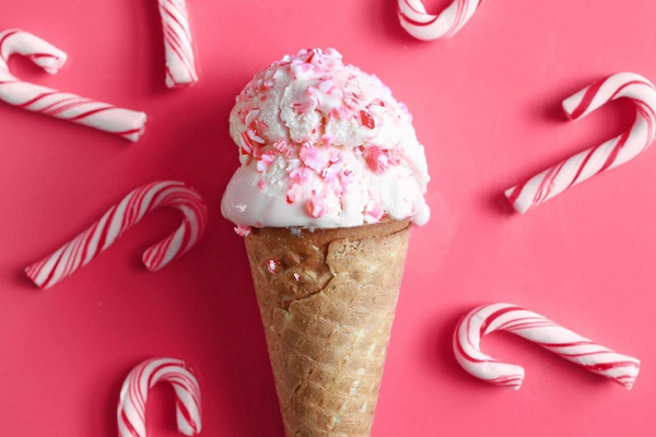Guava Candy Cane Ice Cream Cone